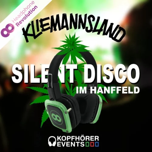 Ein Flyer vom Kliemannsland für ein Silent Disco Event im Hanffeld.