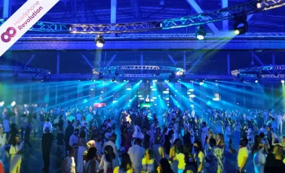 Eine Silent Party von Headphone Revolution in der Eventlocation Arena Berlin.