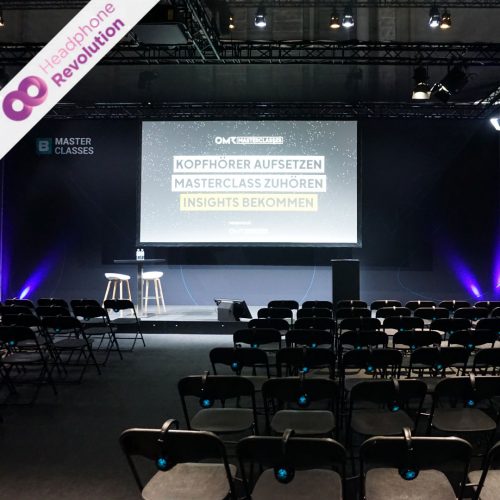 Silent Conference Kopfhörer SCF von Silent Conference part of Headphone Revolution auf dem OMR Festival in einer Masterclass.