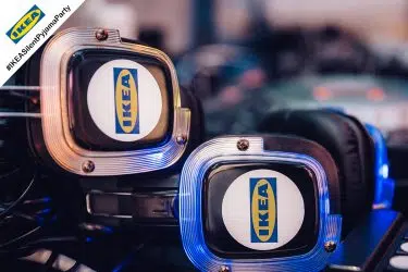 Silent Disco Kopfhörer mit IKEA Branding