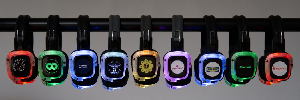 Silent Disco Kopfhörer Neon Lights von Headphone Revolution